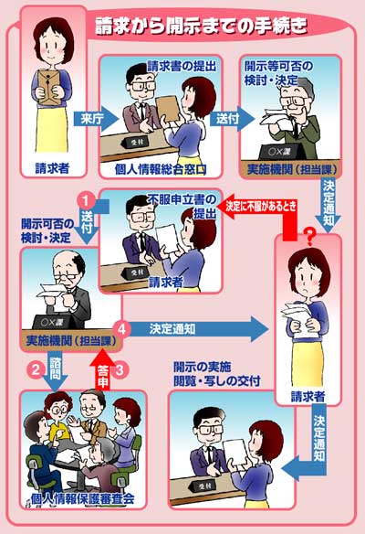 請求から開示までの手続き図