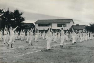 平群中学校 体育大会の準備体操