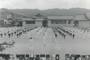 平群中学校 体育大会の準備体操（昭和35年）